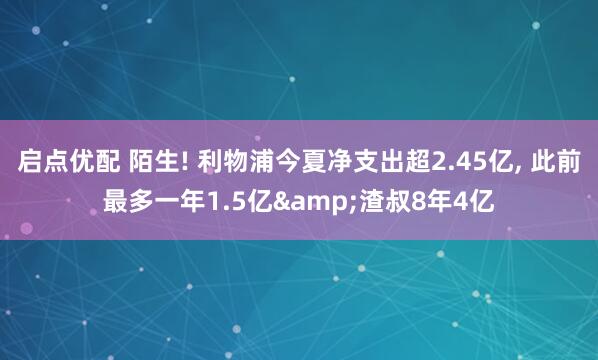 启点优配 陌生! 利物浦今夏净支出超2.45亿, 此前最多一年1.5亿&渣叔8年4亿