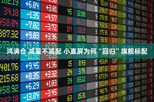 鸿满仓 减量不减配 小直屏为何“回归”旗舰标配